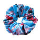 Blossom Floral Hair Scrunchie Front, Blue Colour